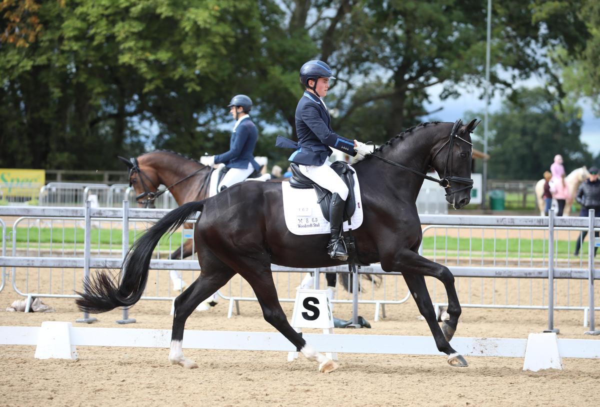 Lucas riding in dressage competition